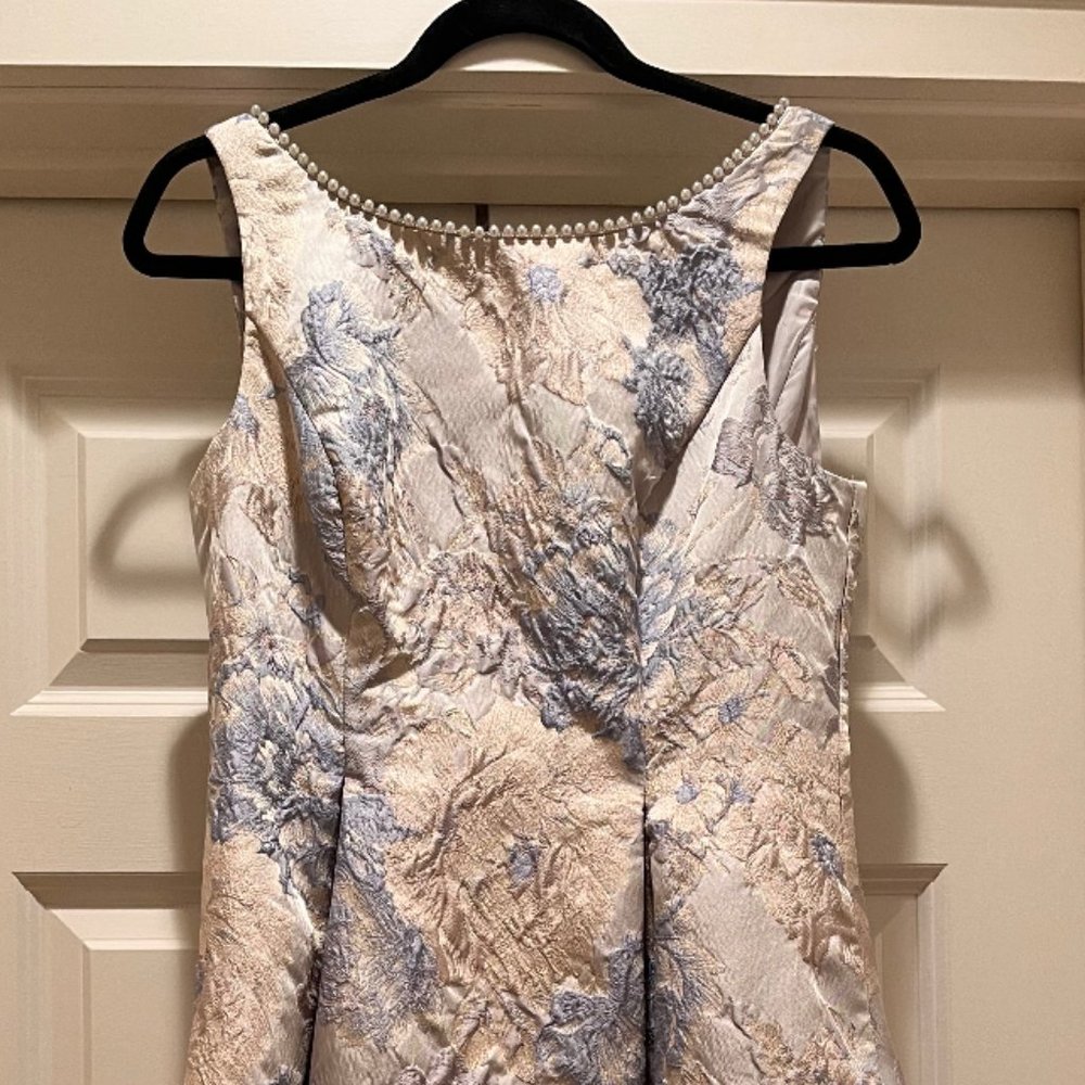 ADRIANNA PAPELL Floral Jacquard Fit And Flare Dress